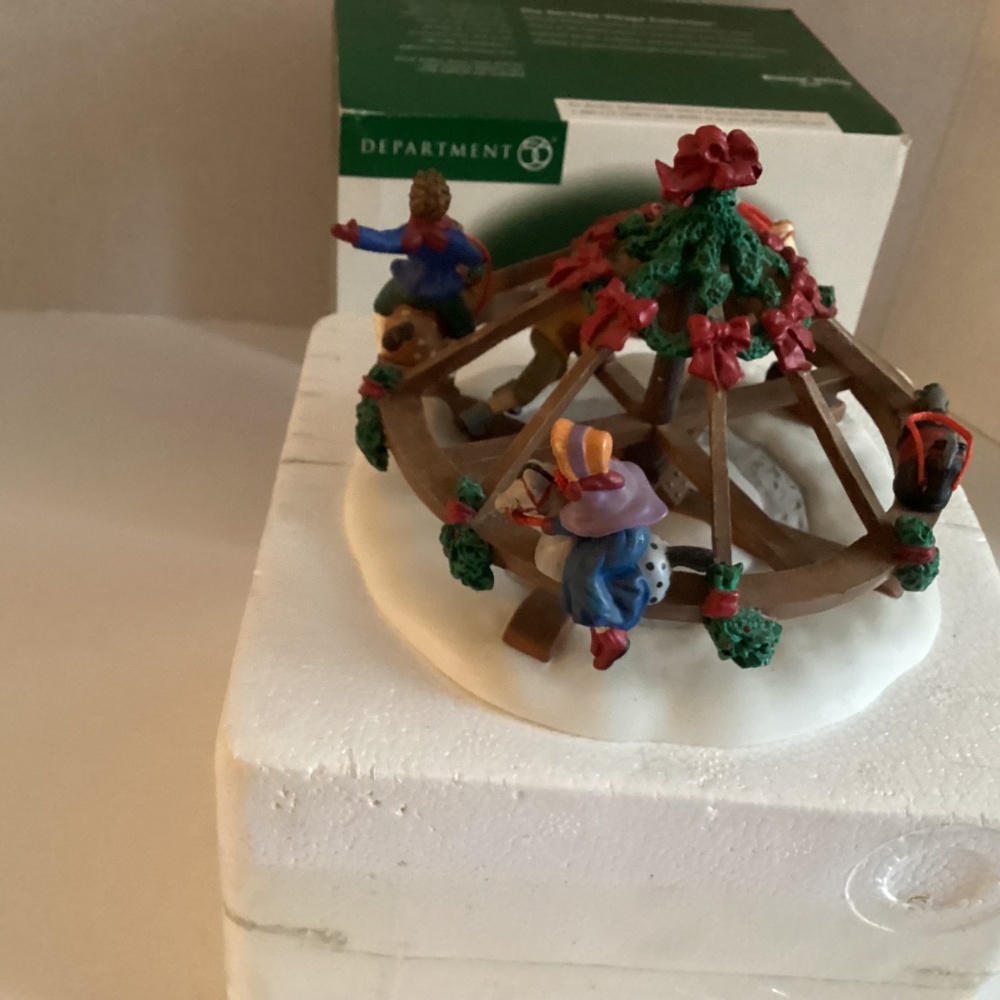 Dept 56 Christmas Dickens Village Accessory Merry Goroundabout - Picture 4 of 11